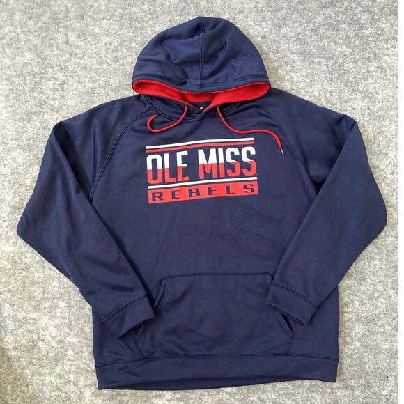 Ole Miss hoodie University of Mississippi Mens 2XL Rebels Blue College Football - Picture 1 of 7